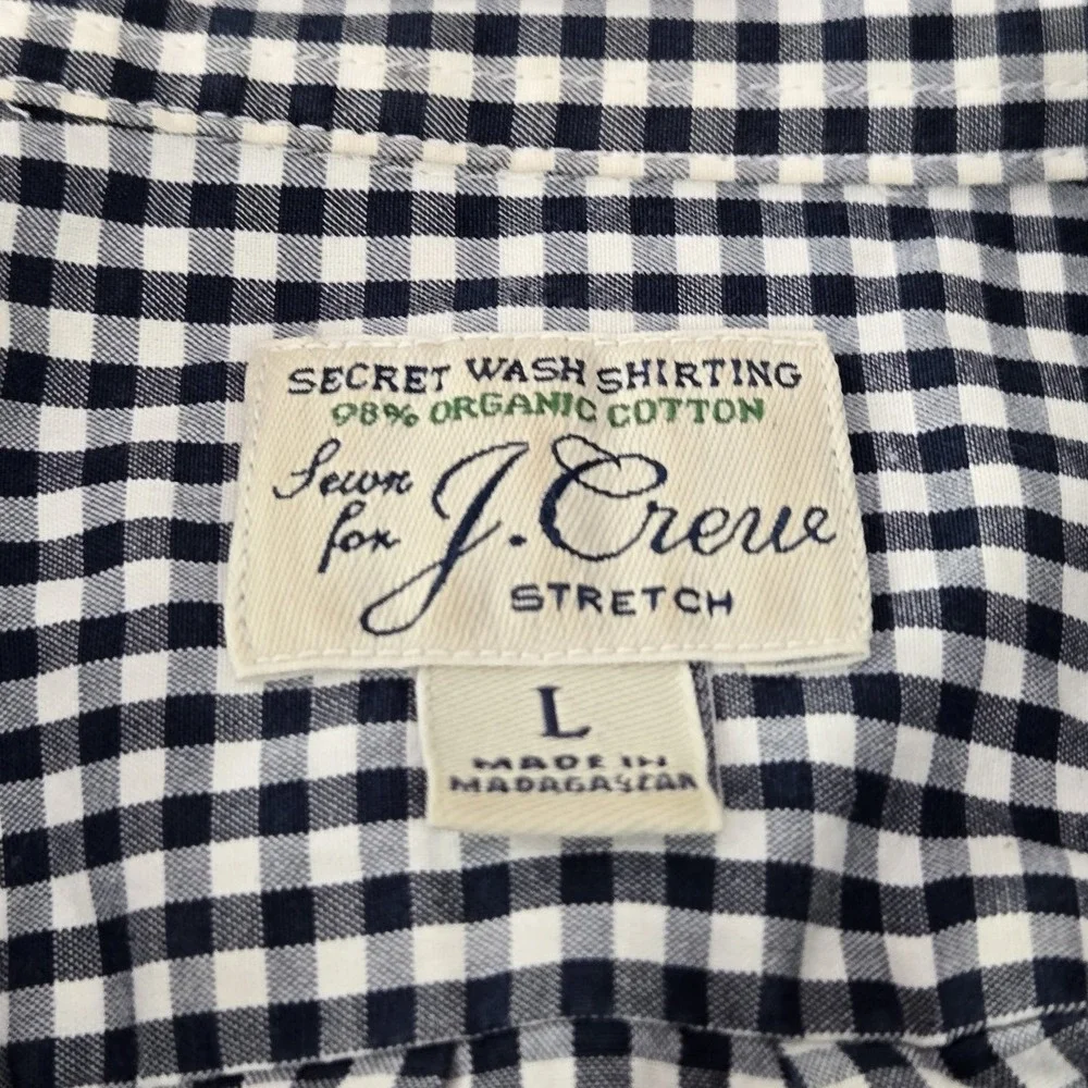 J.crew‎ Men Button Up Shirt L Navy Check Long Sleeve Slim